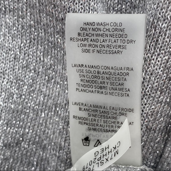 Calvin Klein Gray & Silver Metallic Top Size Large - Picture 7 of 9